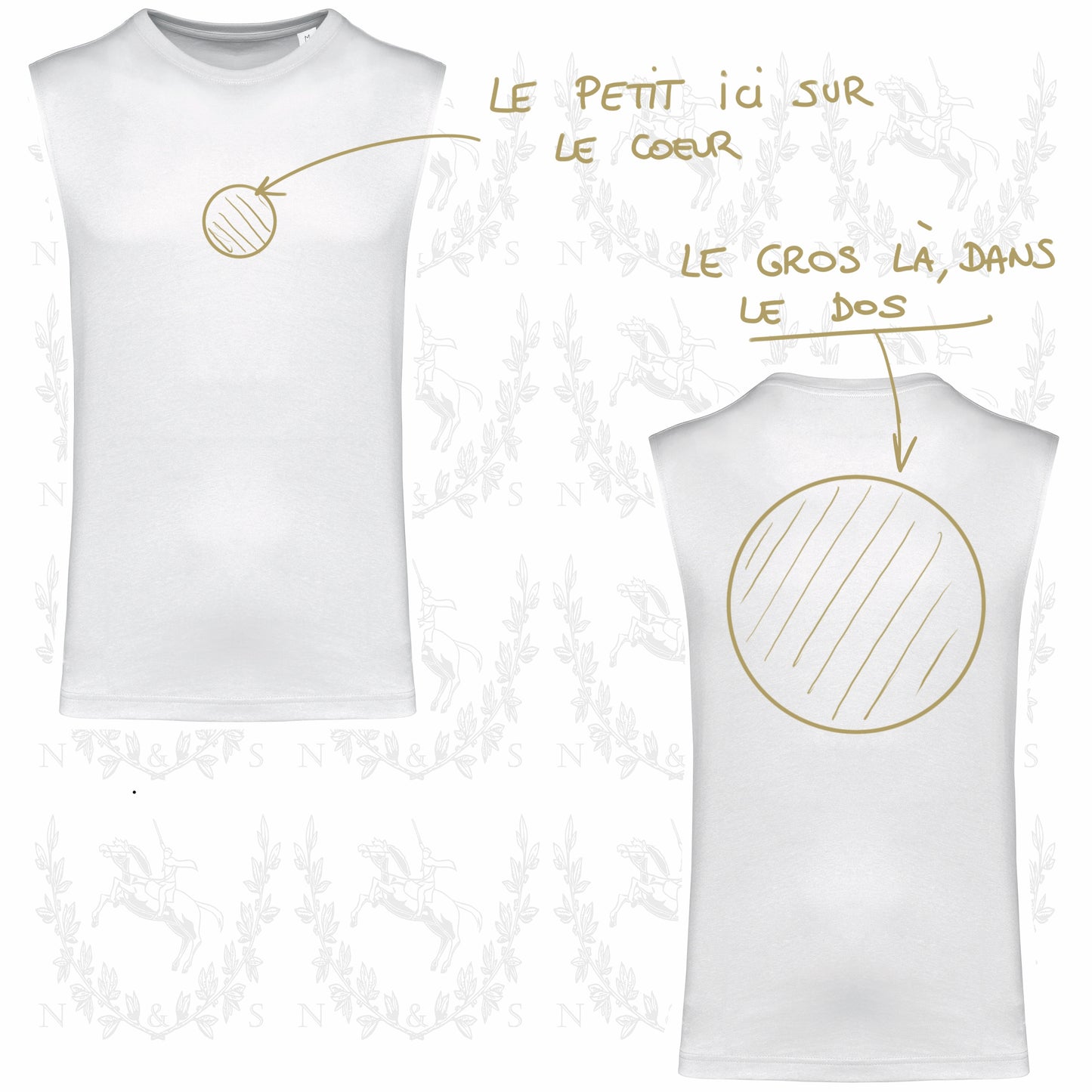 T-Shirt Sans Manches Homme - Grand Design au choix