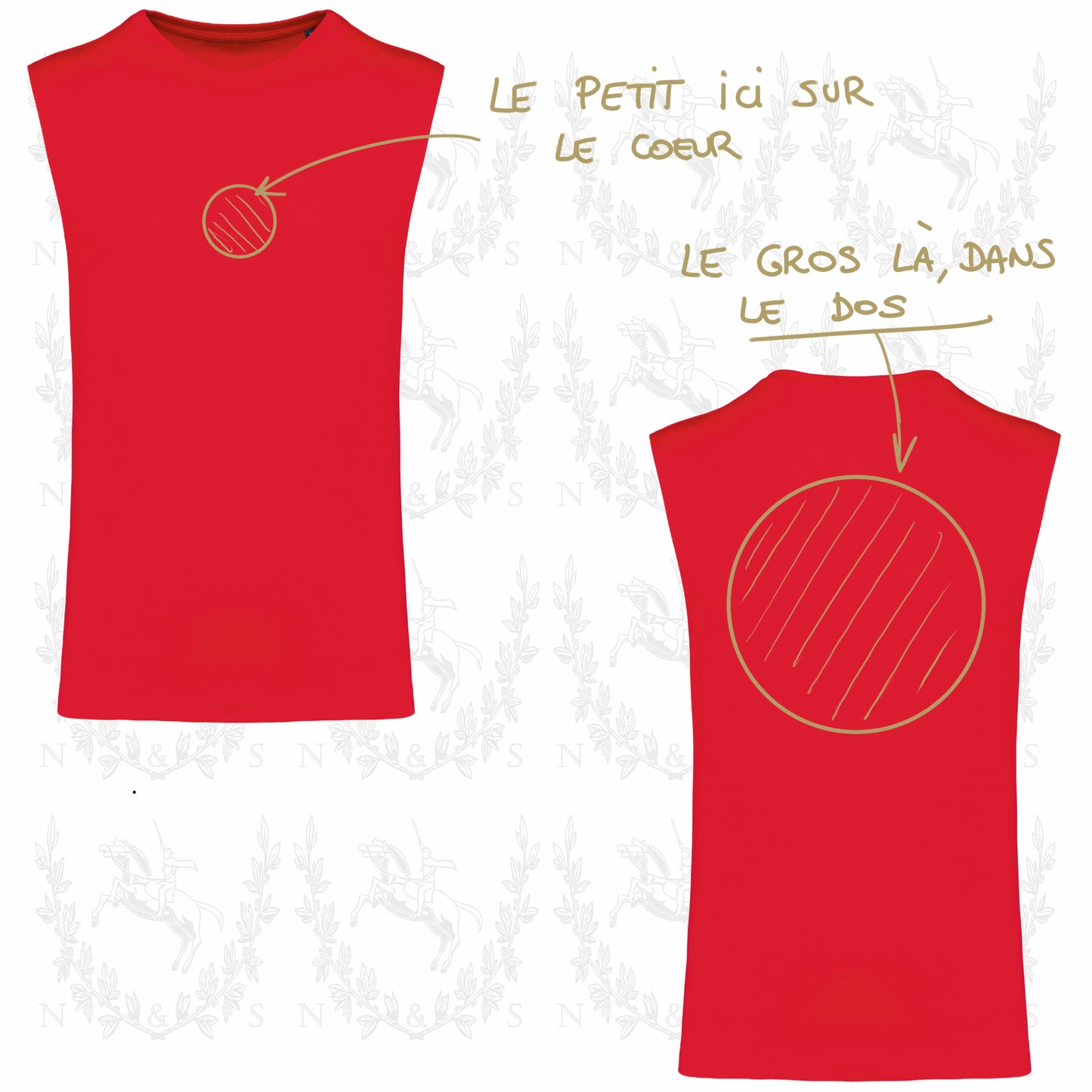 T-Shirt Sans Manches Homme - Grand Design au choix