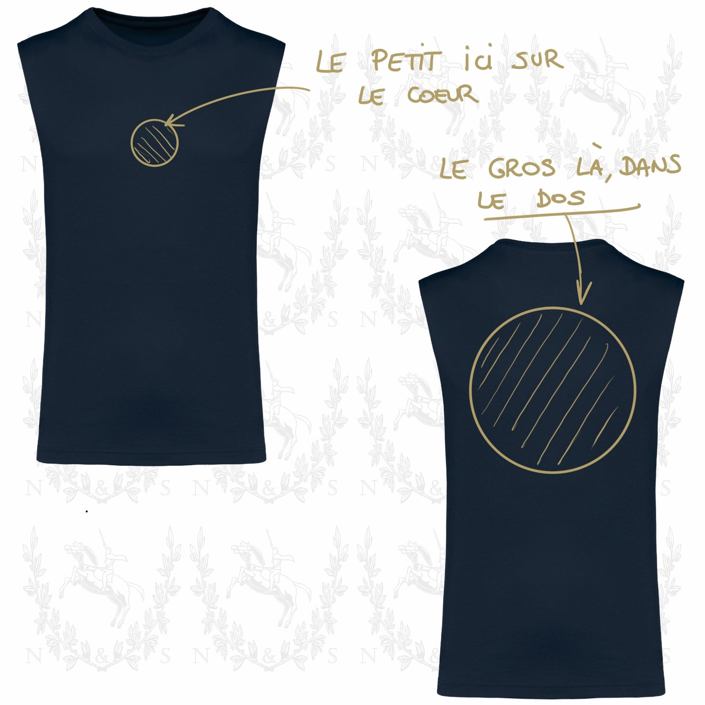 T-Shirt Sans Manches Homme - Grand Design au choix
