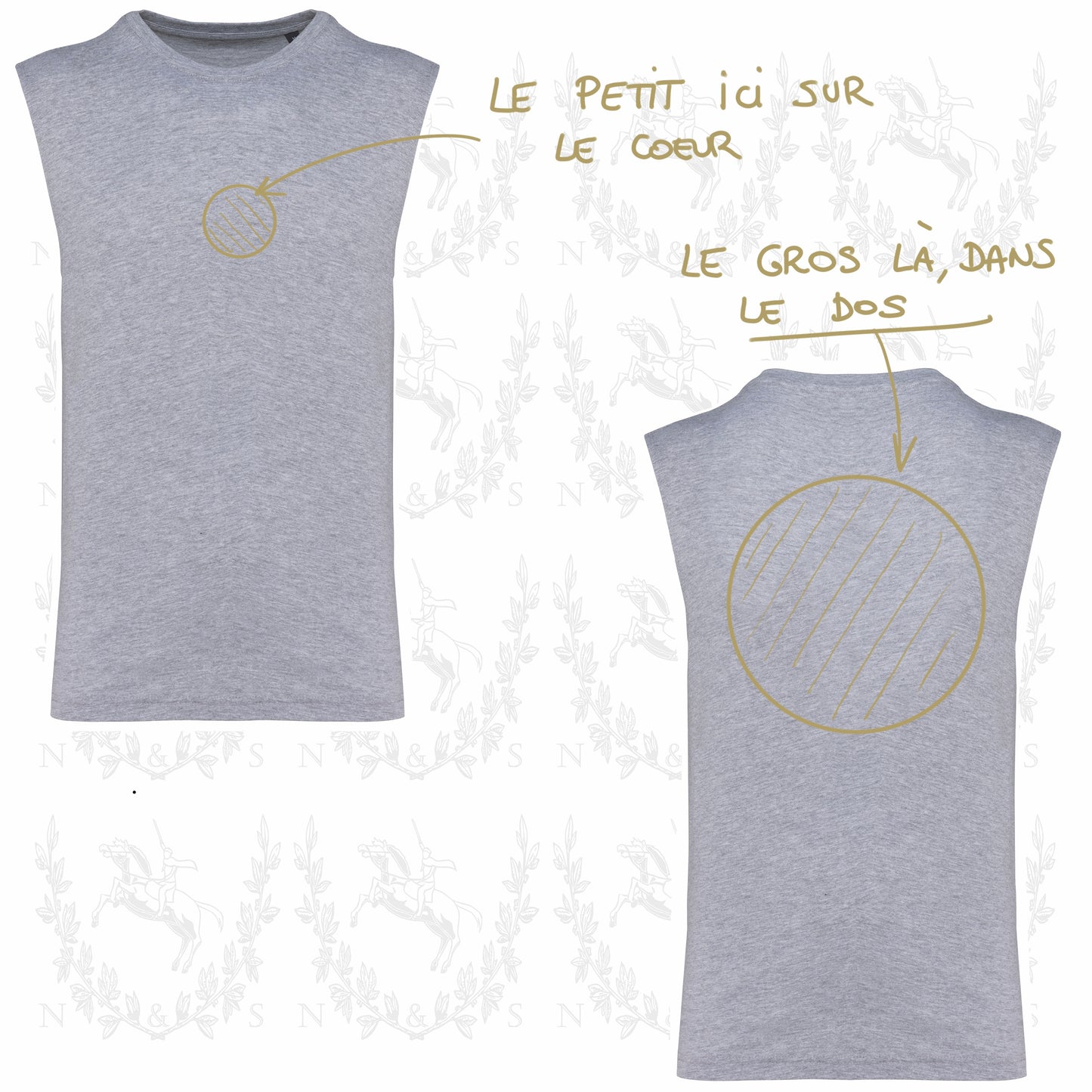 T-Shirt Sans Manches Homme - Grand Design au choix