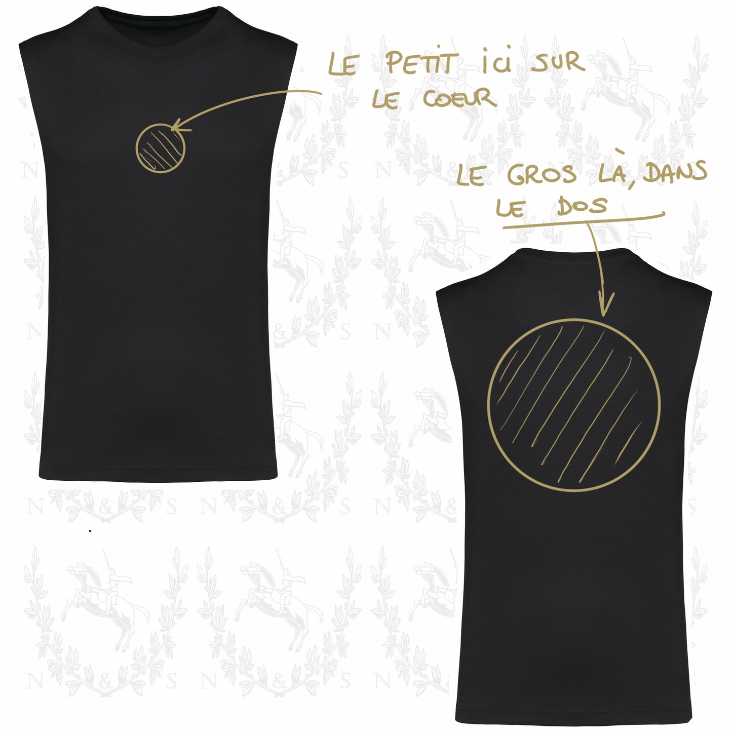 T-Shirt Sans Manches Homme - Grand Design au choix