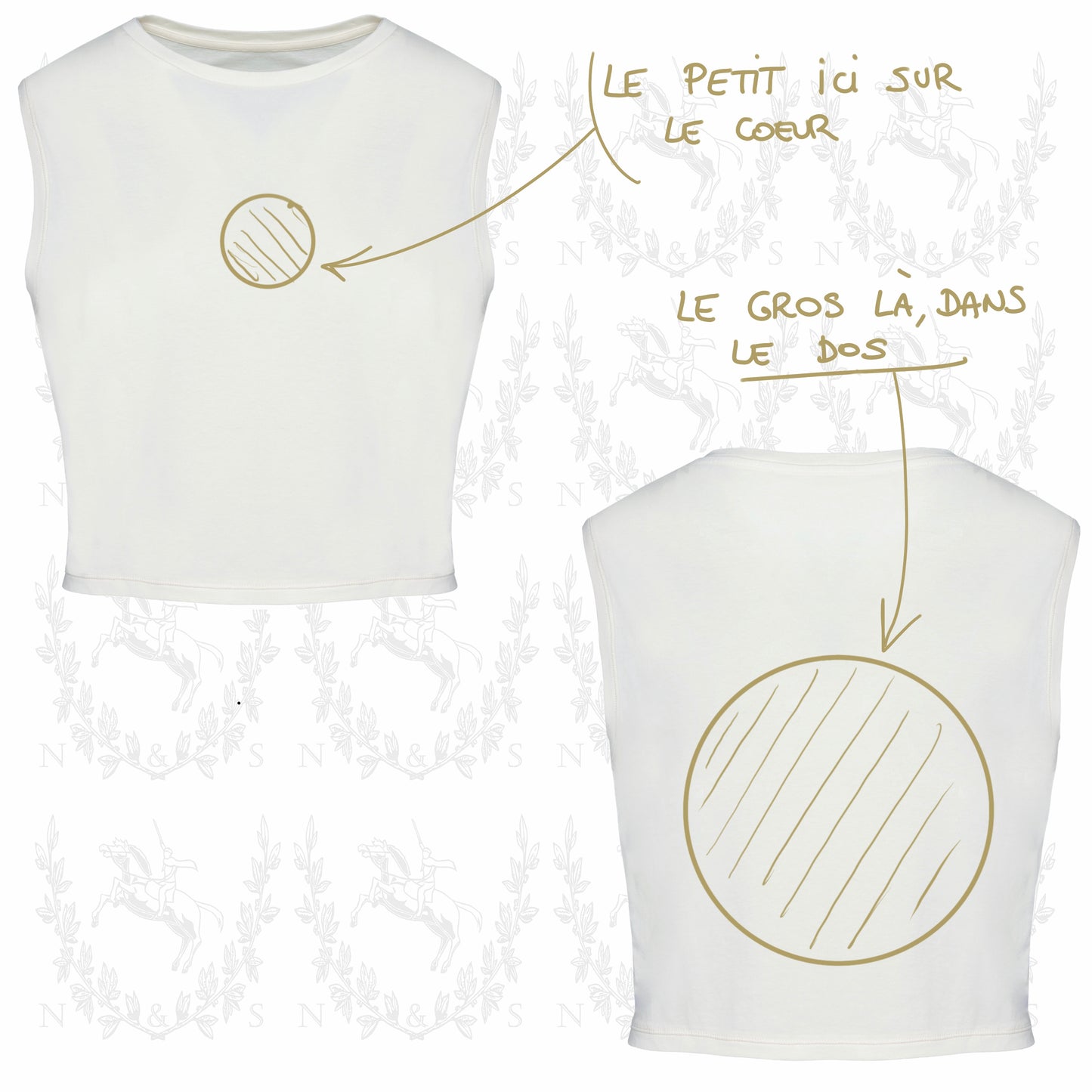 Crop Top Sans Manches - Grand Design au choix