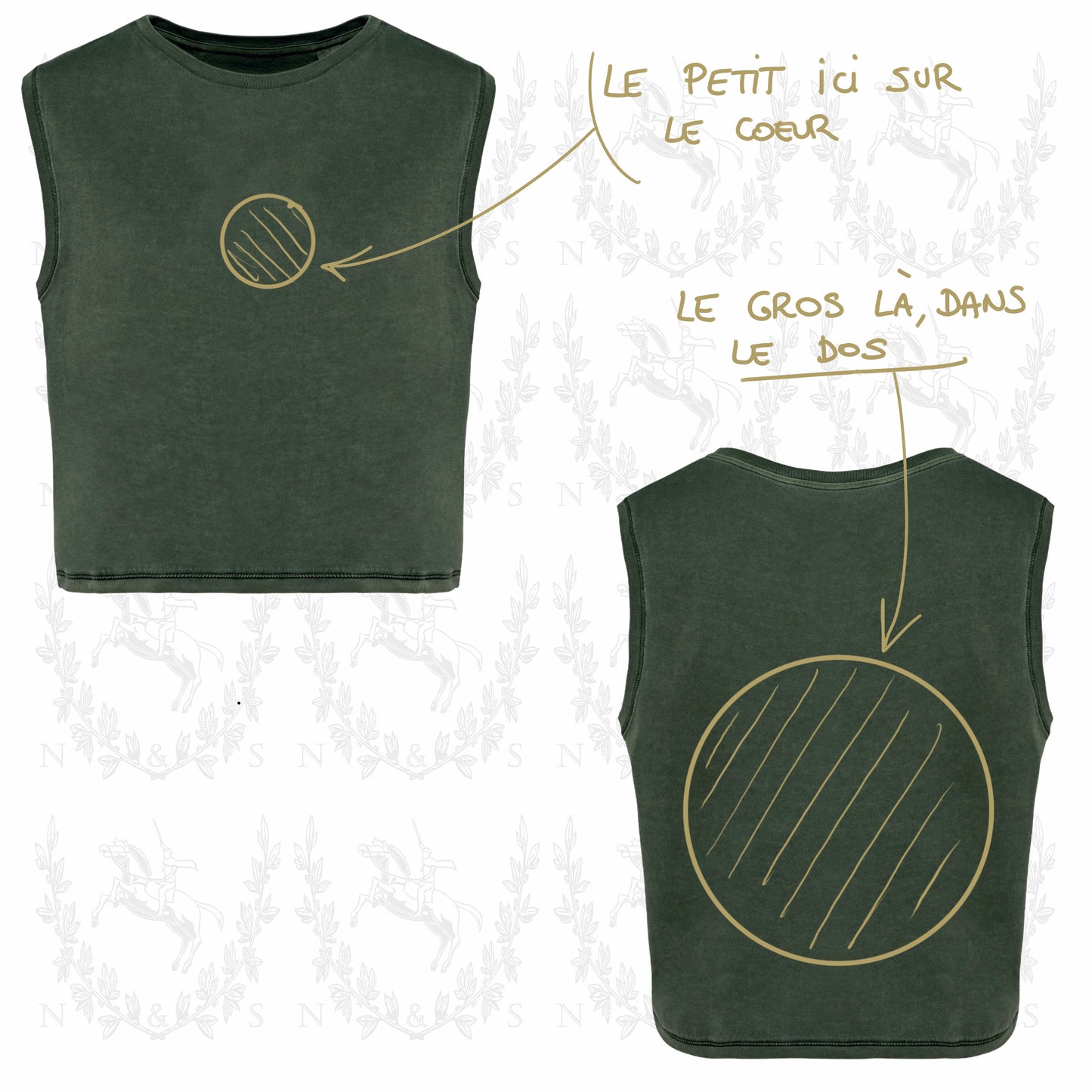 Crop Top Sans Manches - Grand Design au choix
