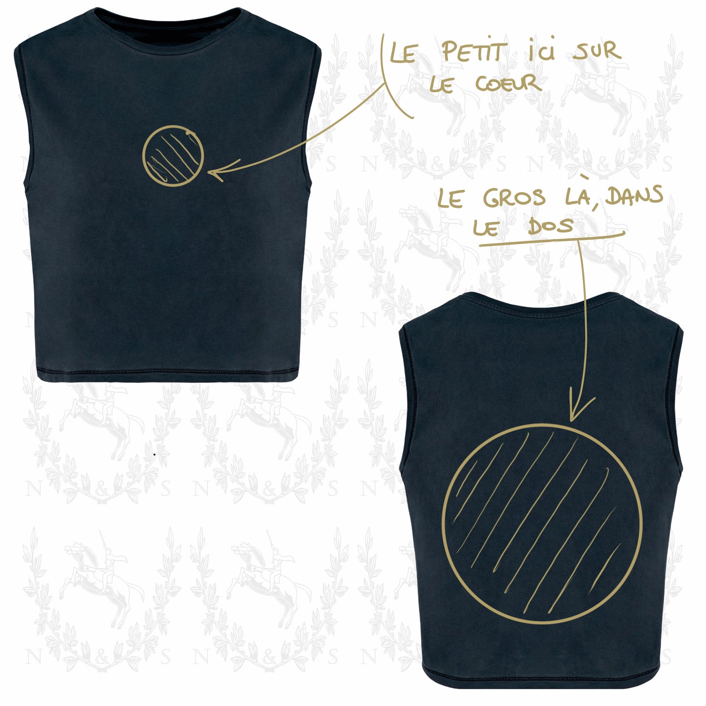 Crop Top Sans Manches - Grand Design au choix