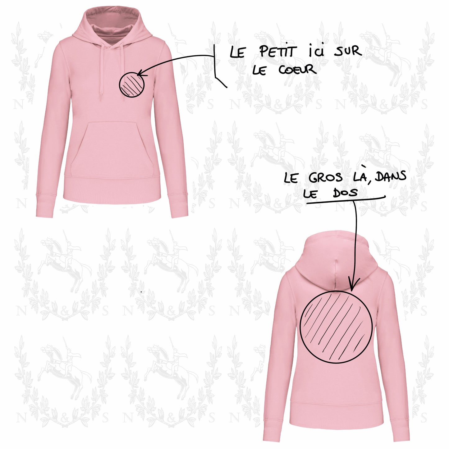 Sweat à capuche Intersaison Femme - Grand Design au choix