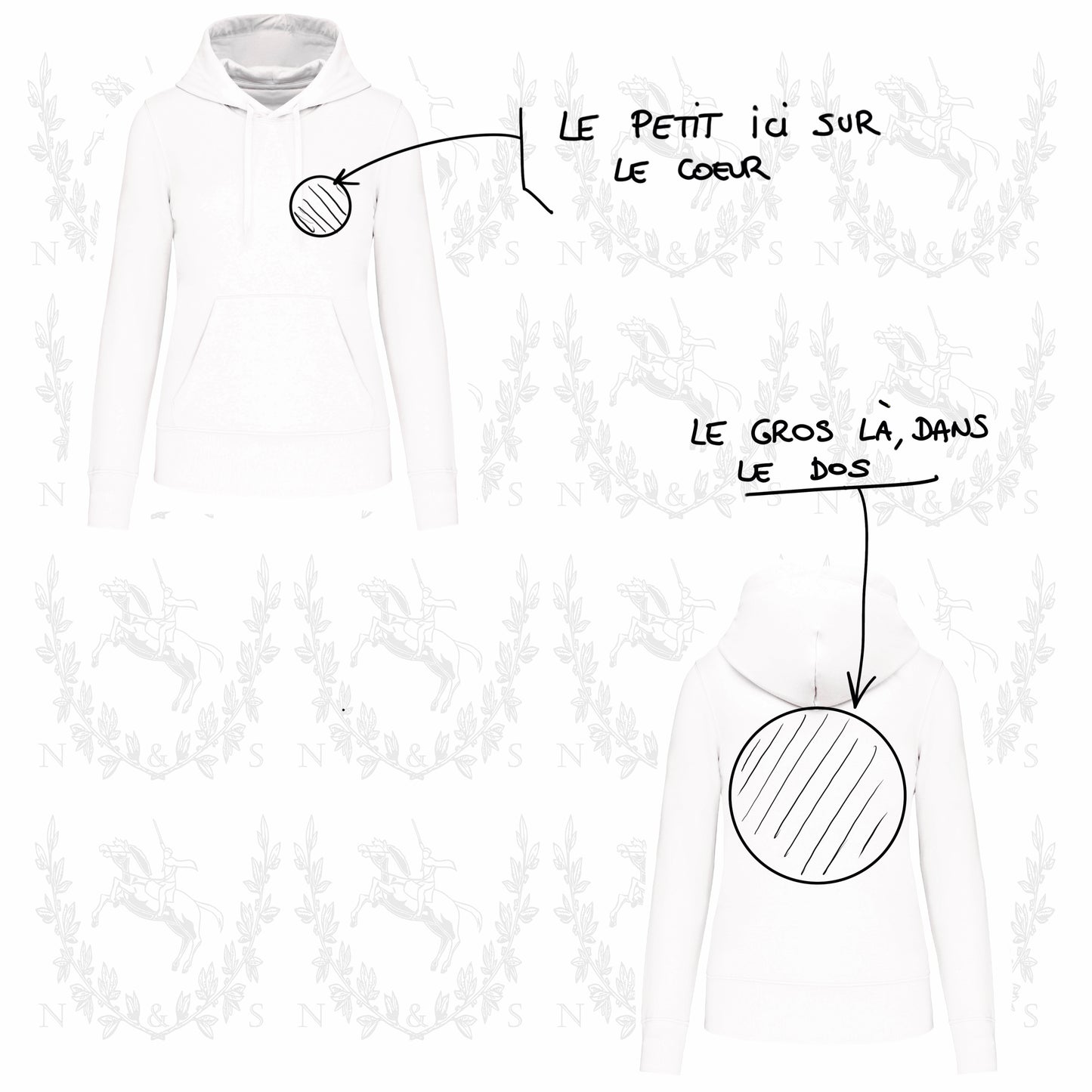 Sweat à capuche Intersaison Femme - Grand Design au choix