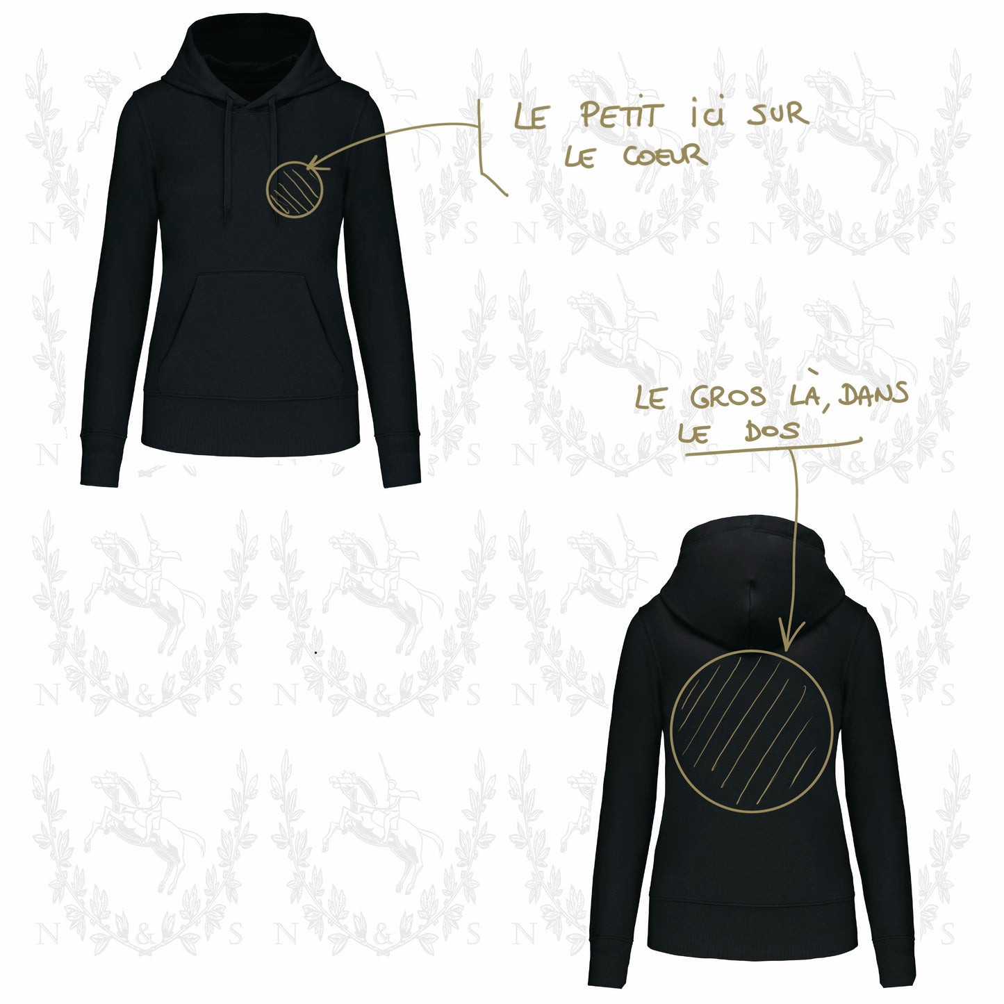 Sweat à capuche Intersaison Femme - Grand Design au choix