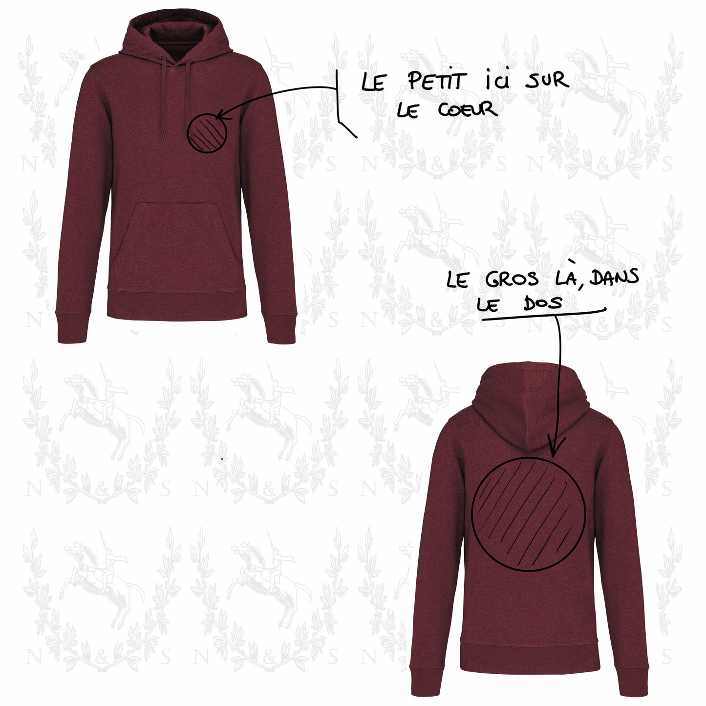 Sweat à capuche Intersaison Homme - Grand Design au choix