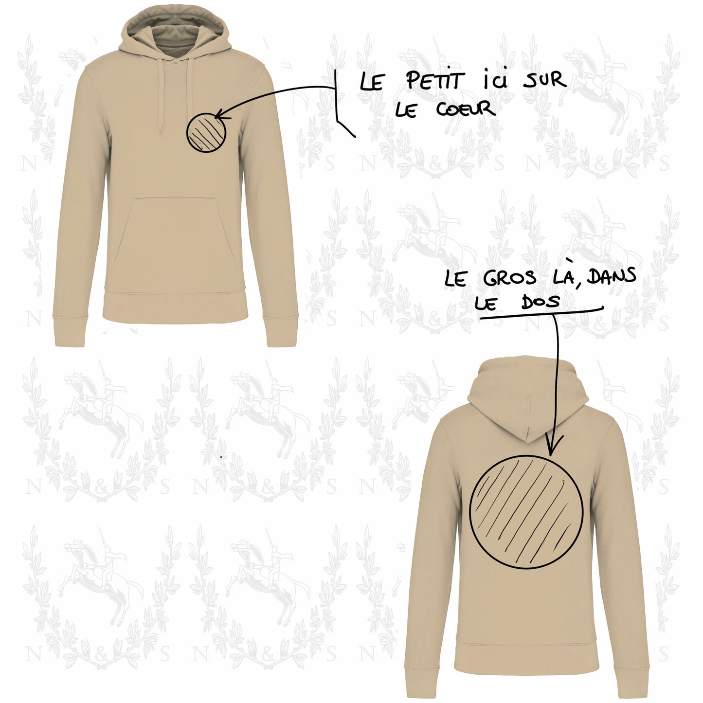Sweat à capuche Intersaison Homme - Grand Design au choix