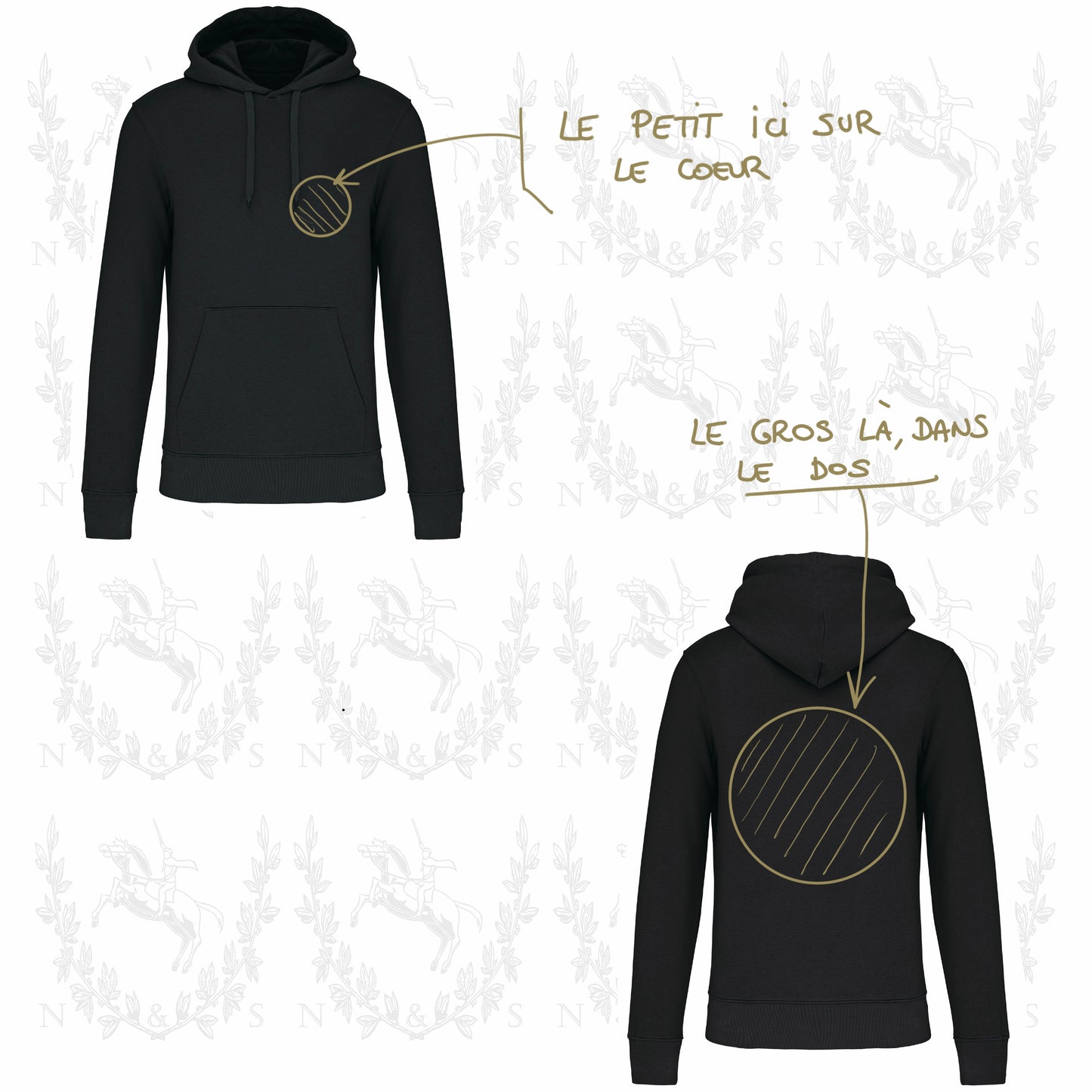 Sweat à capuche Intersaison Homme - Grand Design au choix