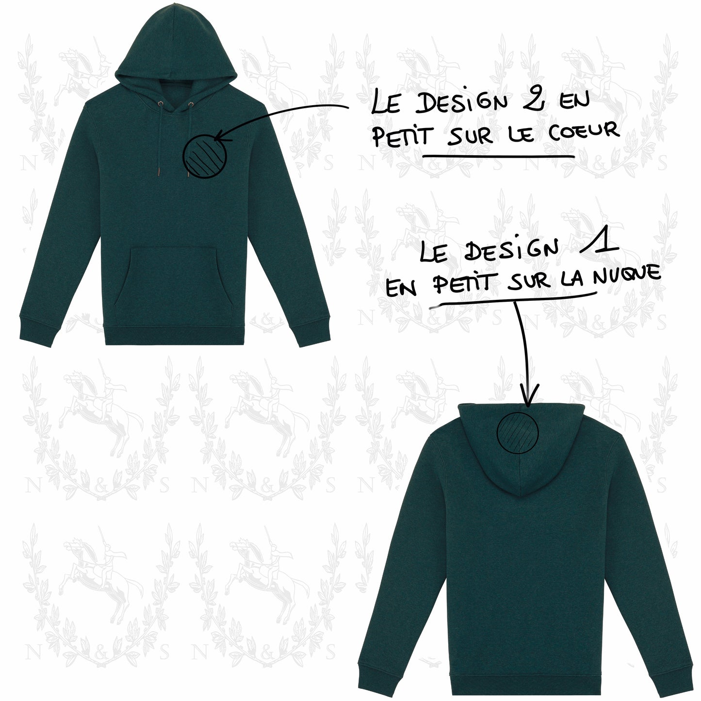 Sweat à capuche Hiver H&F - Petit Design au choix