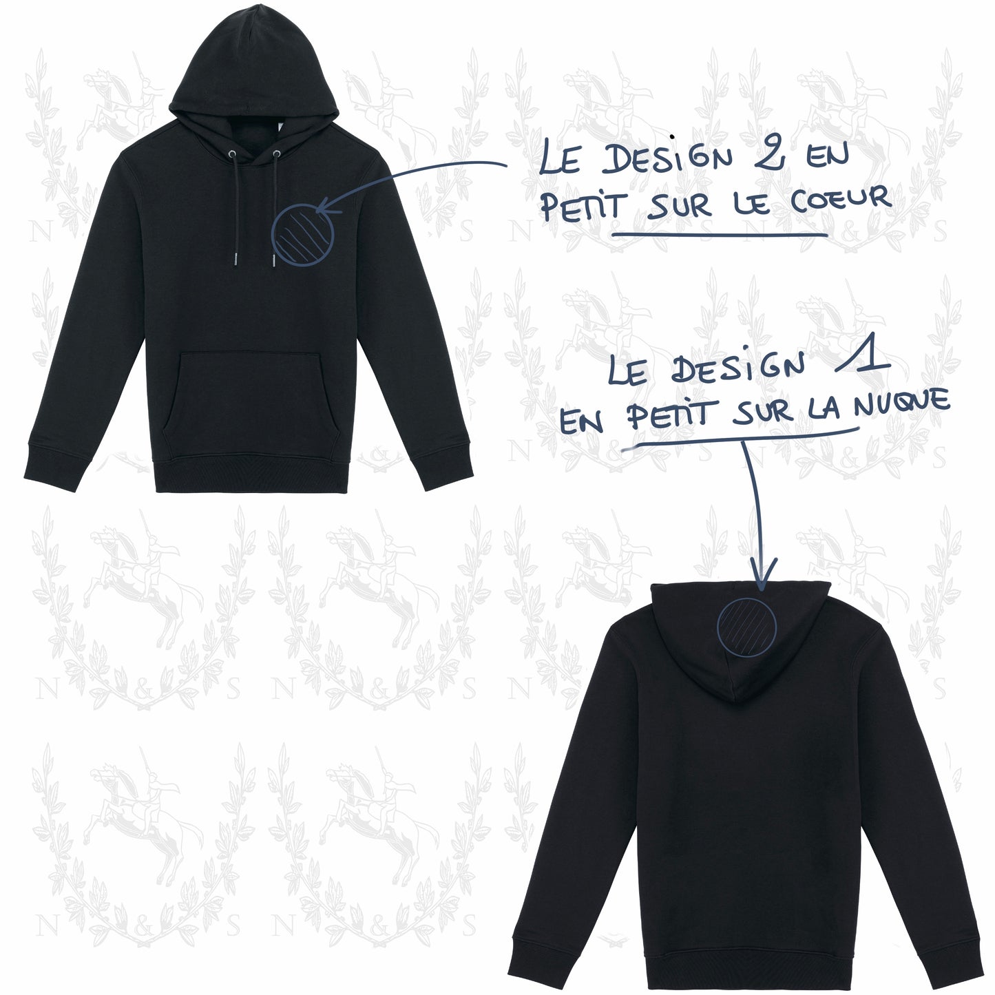 Sweat à capuche Hiver H&F - Petit Design au choix
