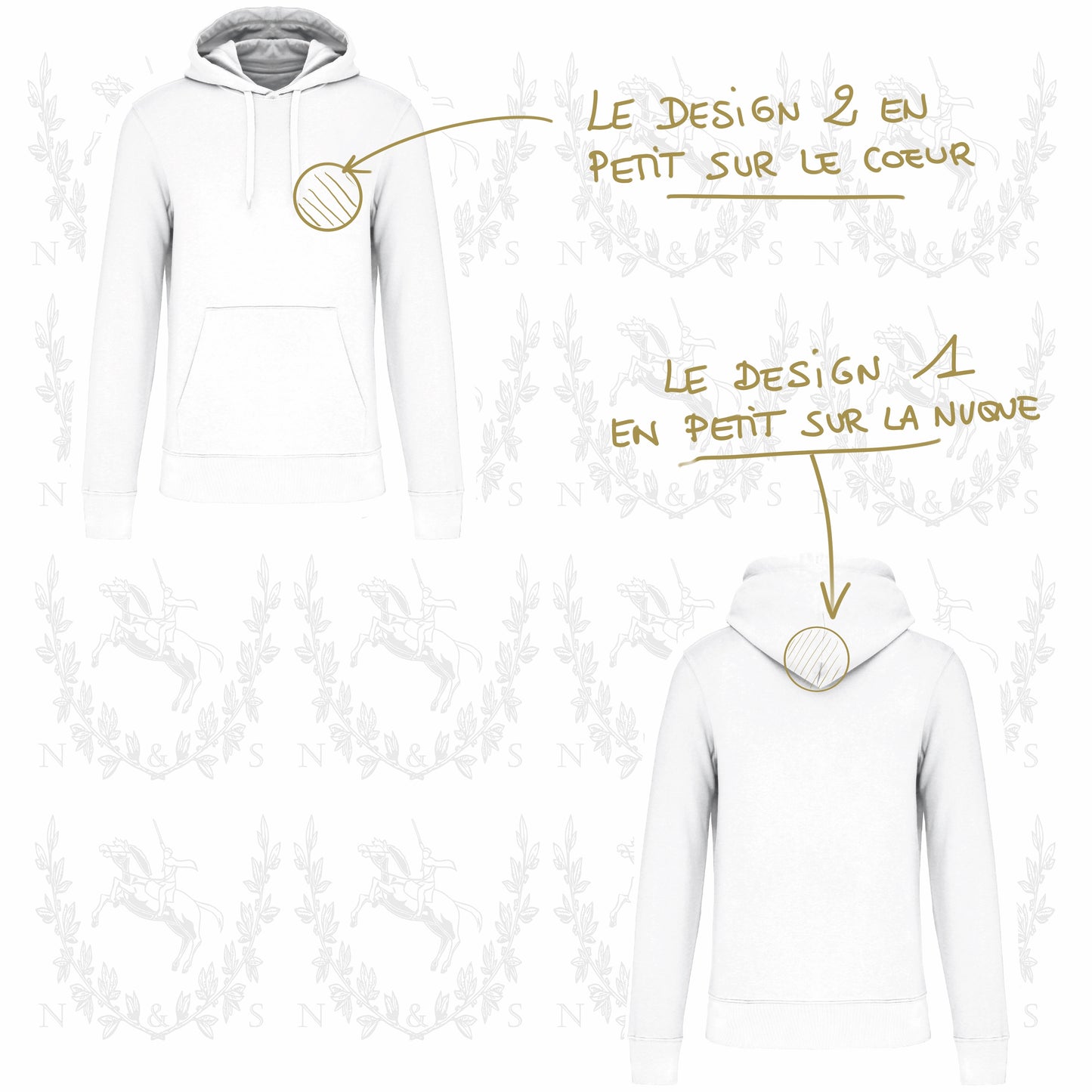 Sweat à capuche Intersaison Homme - Petit Design au choix