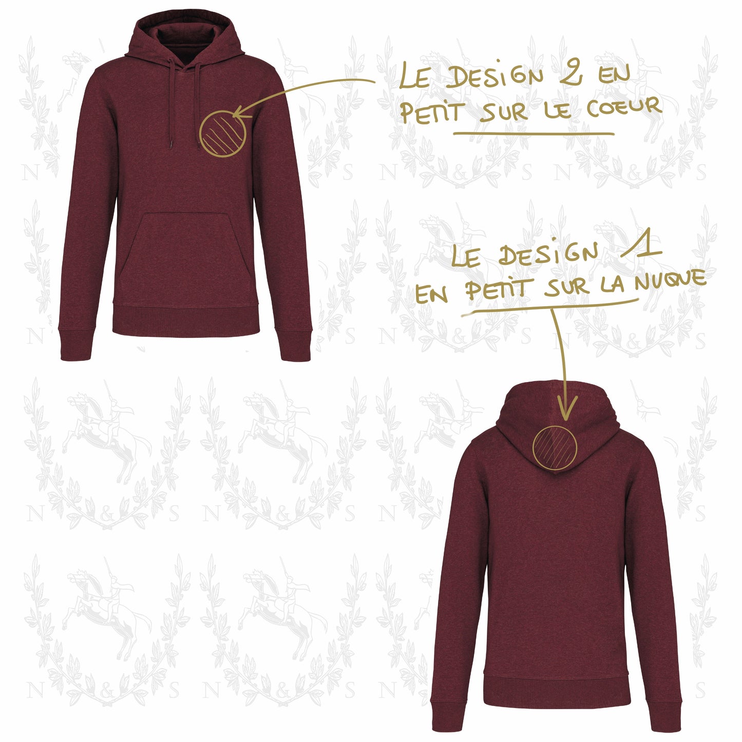 Sweat à capuche Intersaison Homme - Petit Design au choix