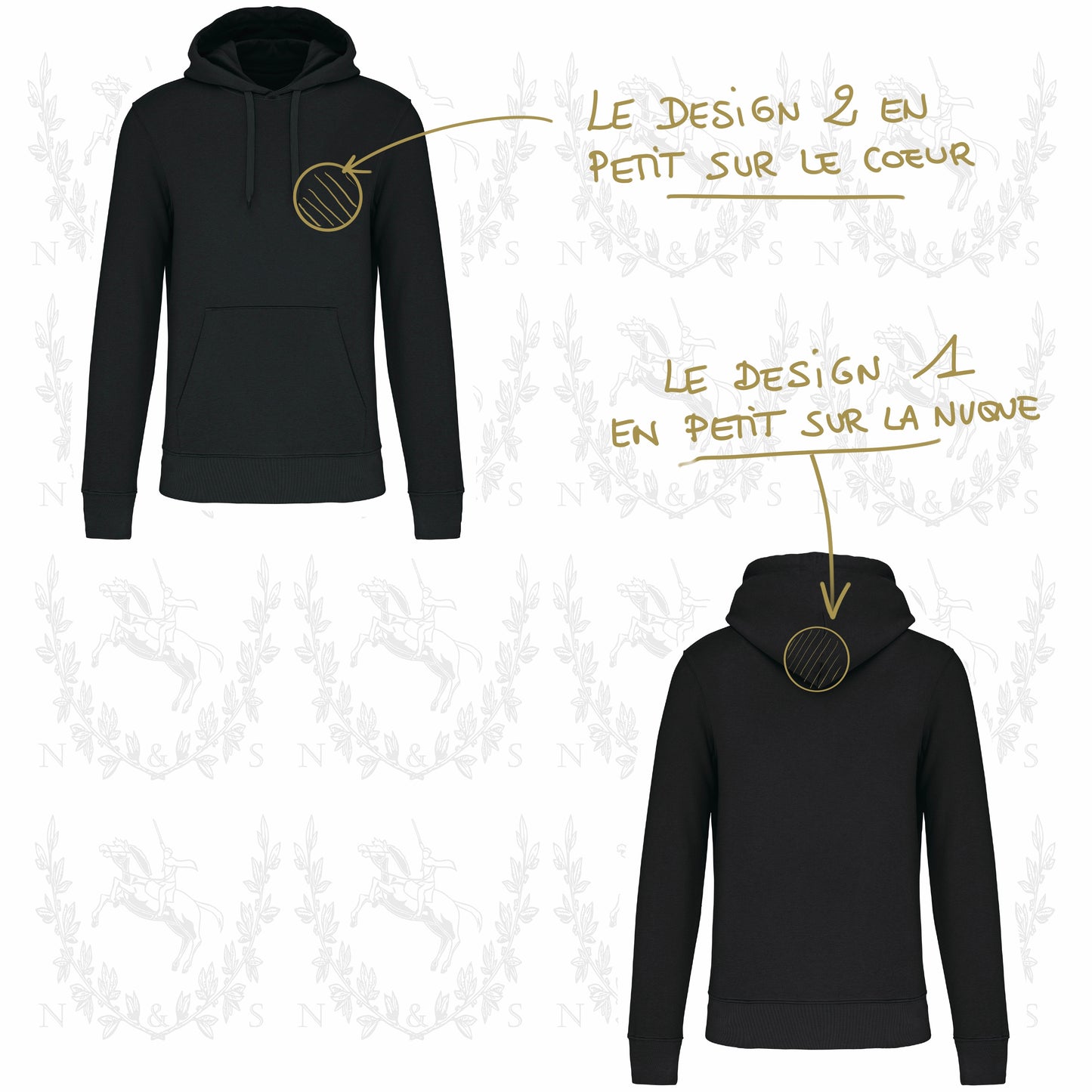 Sweat à capuche Intersaison Homme - Petit Design au choix