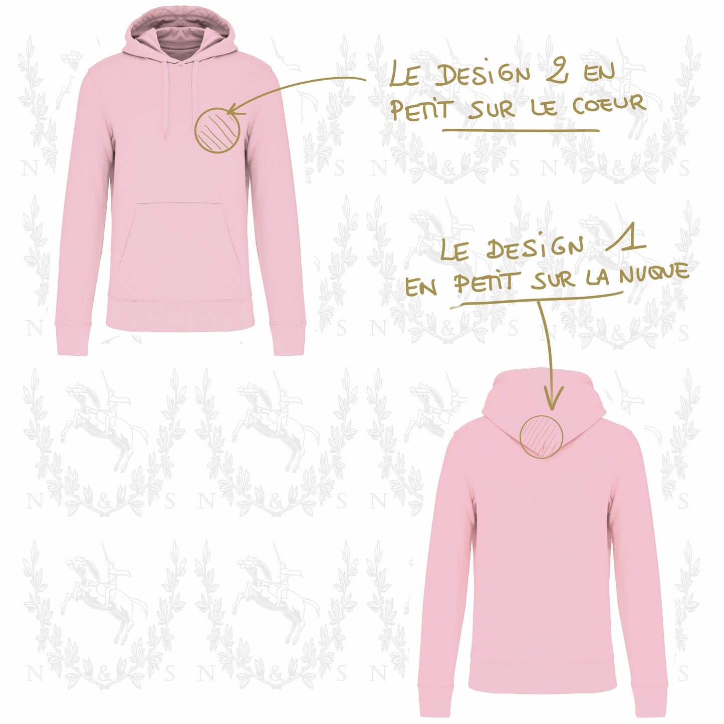 Sweat à capuche Intersaison Homme - Petit Design au choix