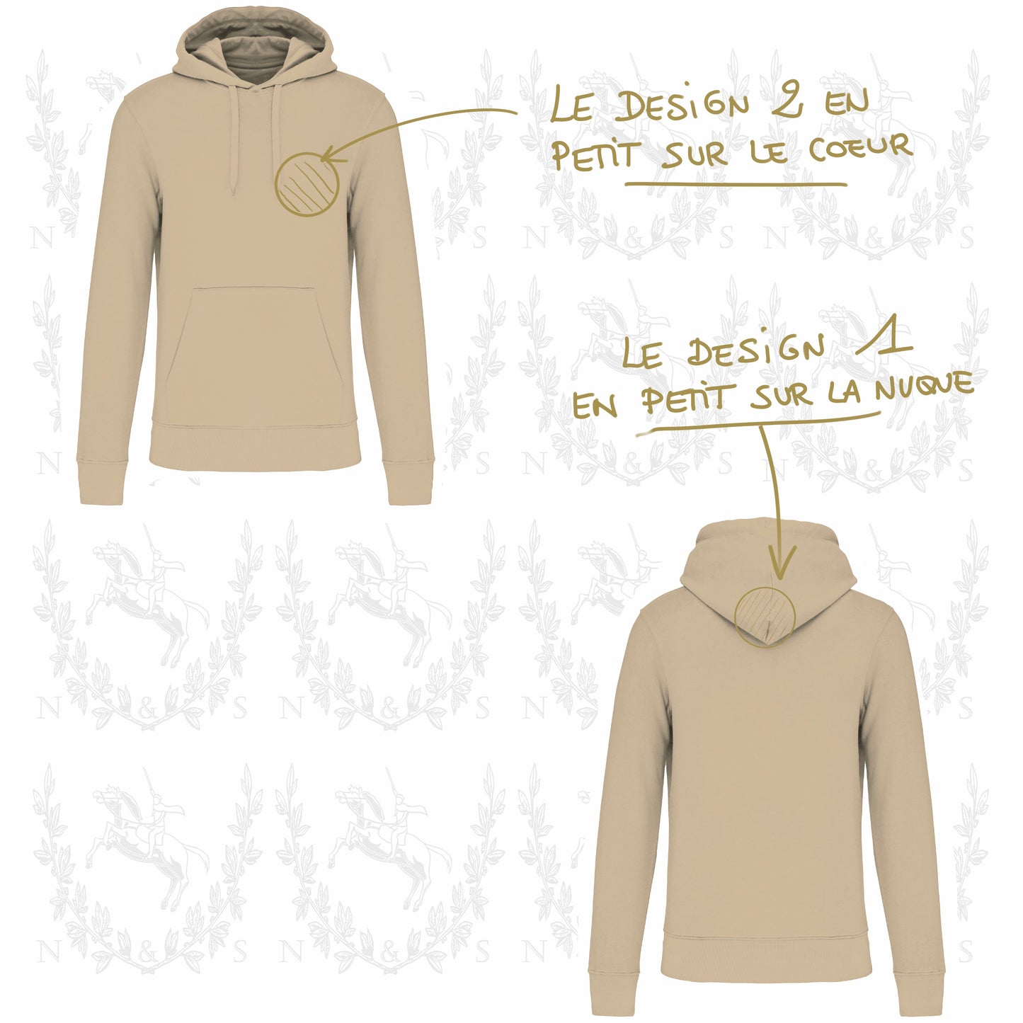Sweat à capuche Intersaison Homme - Petit Design au choix