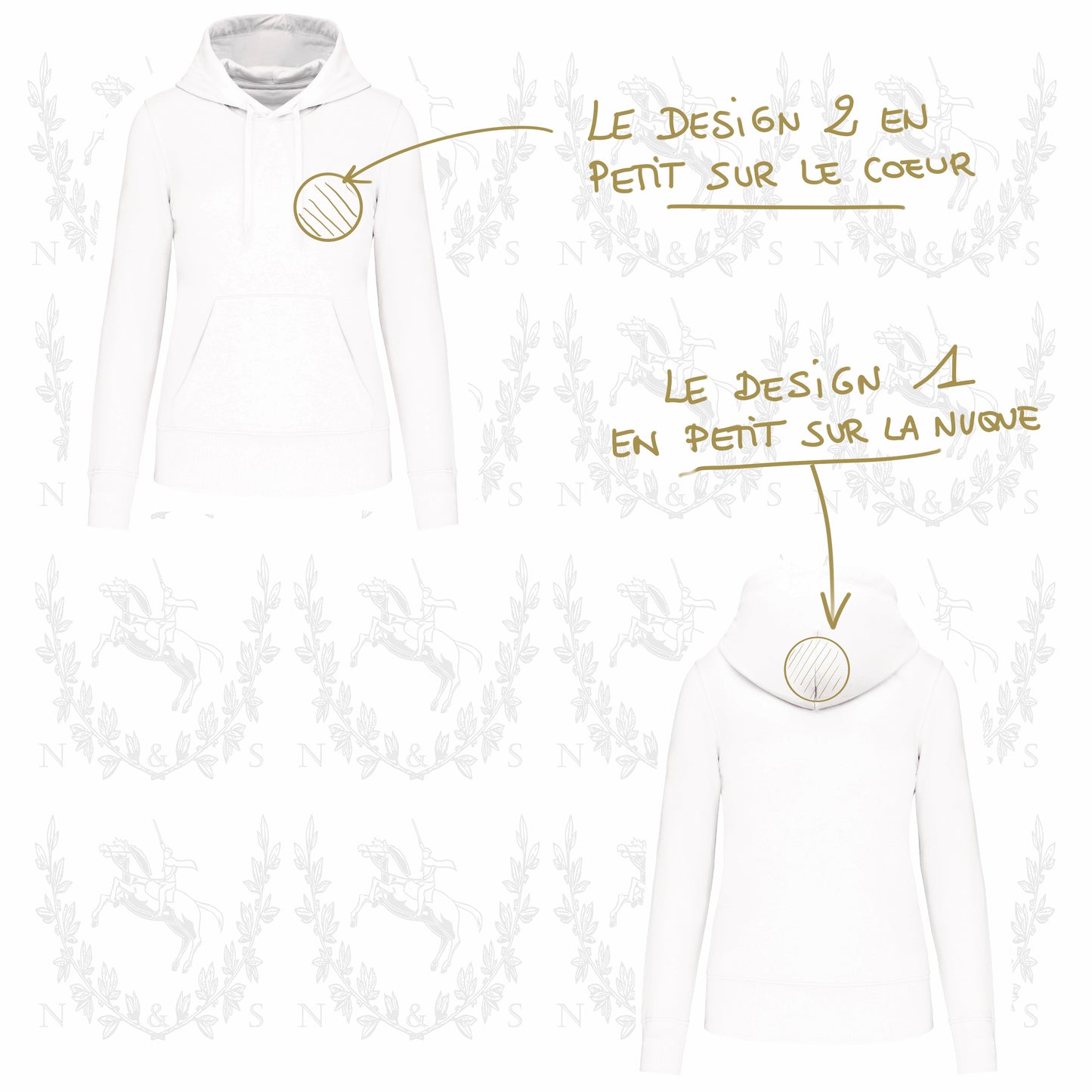 Sweat à capuche Intersaison Femme - Petit Design au choix