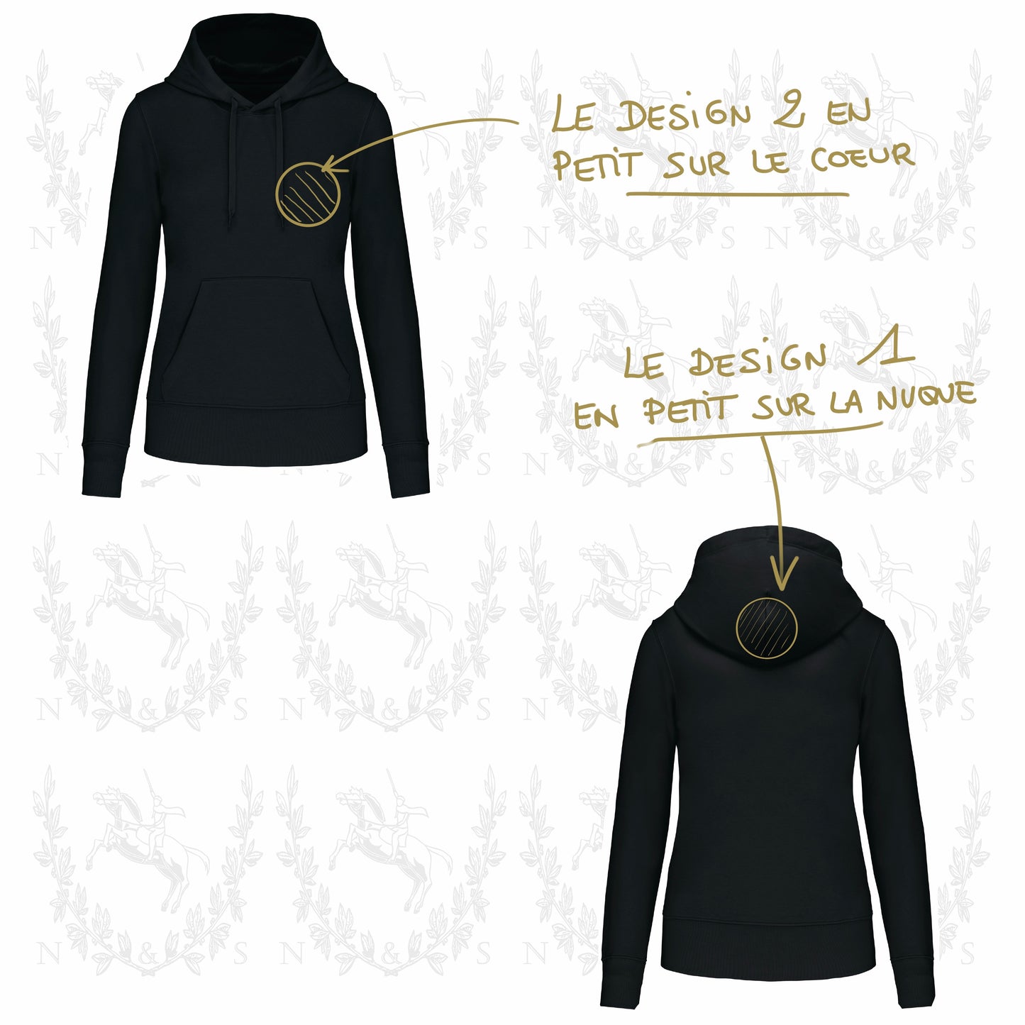 Sweat à capuche Intersaison Femme - Petit Design au choix