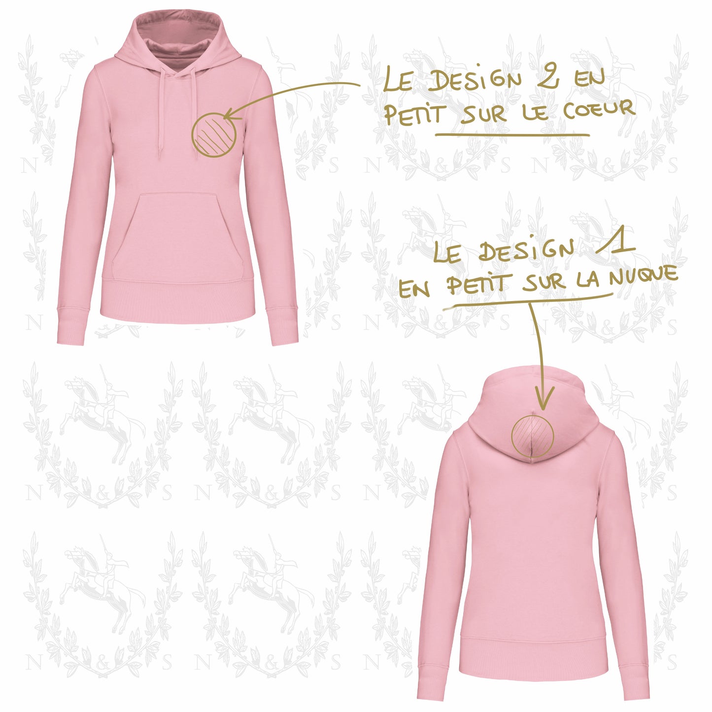 Sweat à capuche Intersaison Femme - Petit Design au choix