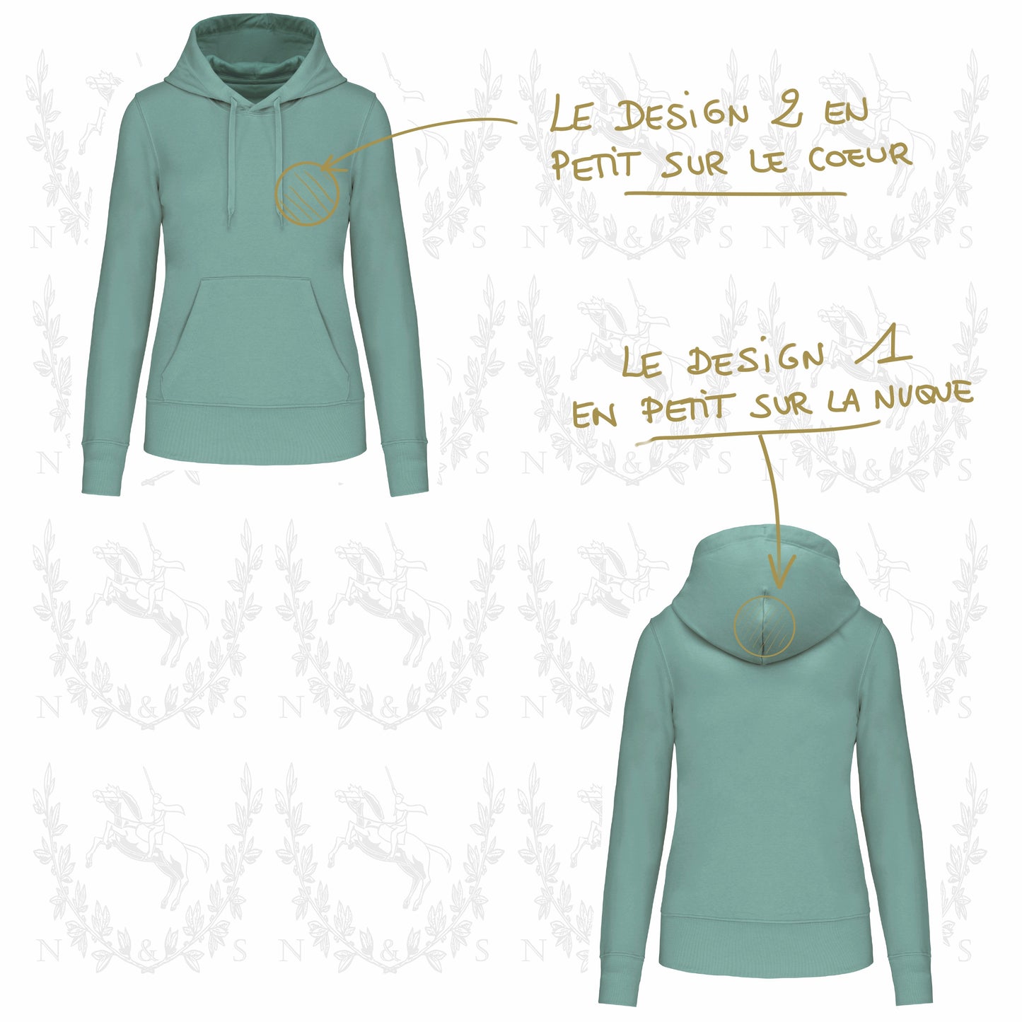 Sweat à capuche Intersaison Femme - Petit Design au choix